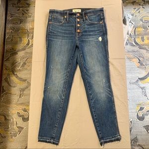 Madewell 10” High Rise Skinny Jeans Button Fly
